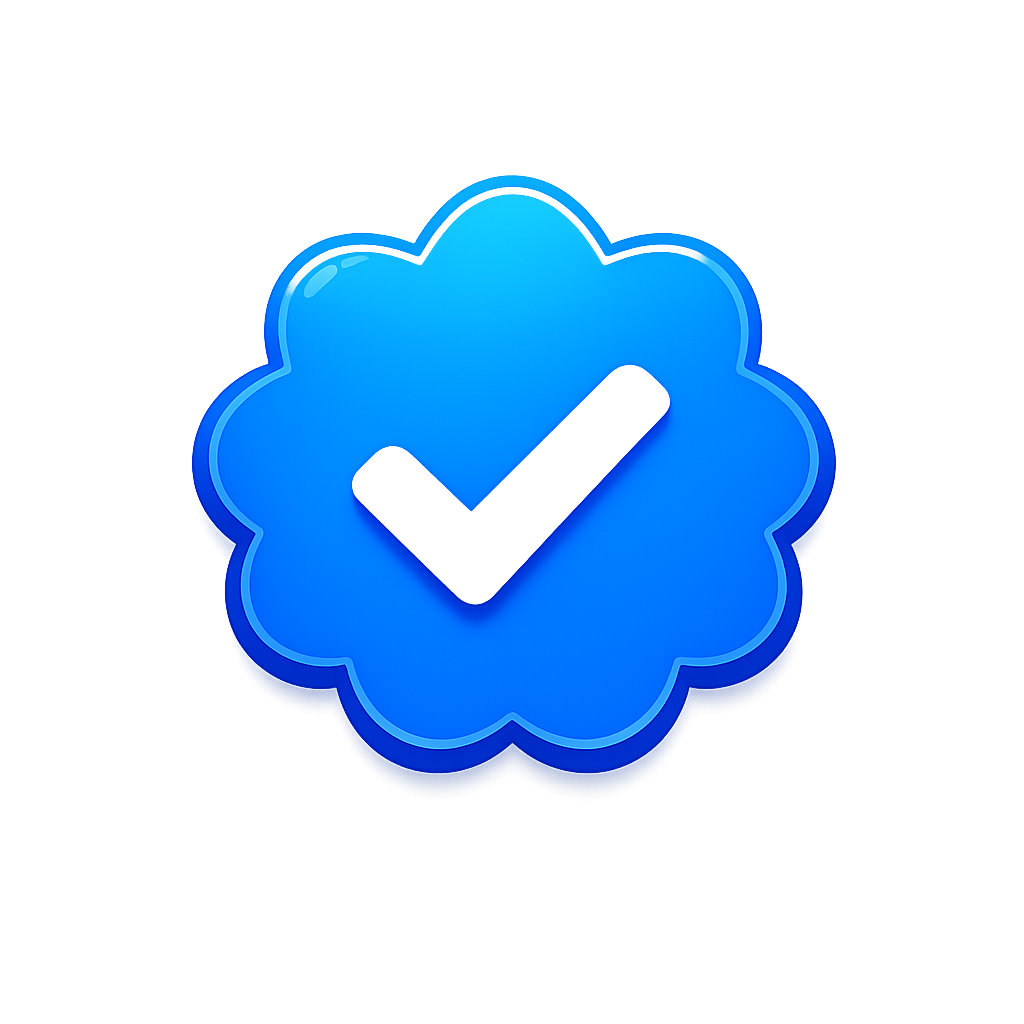 Blue verified checkmark badge icon, unrelated to the venue